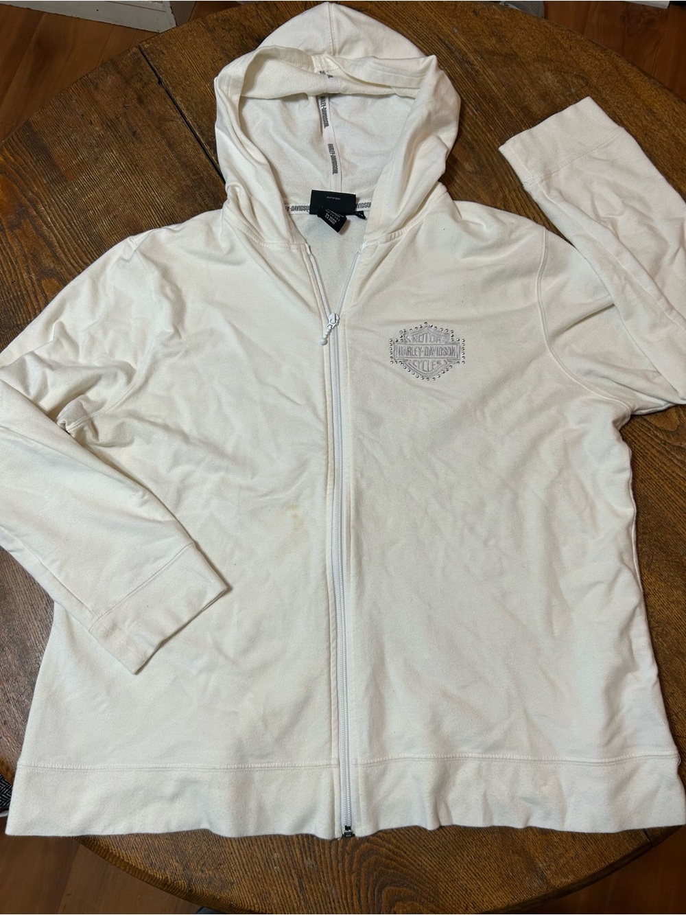 Harley-Davidson Cream Full-Zip Hooded Jacket